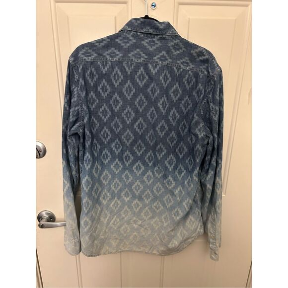 Armani Exchange Gradient Blue Button-Down Shirt, Sz Large - Picture 8 of 11